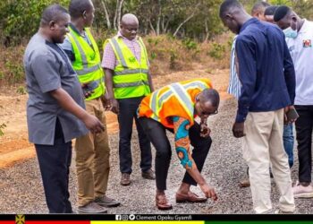 Amansie South DCE Commissions Classroom block, lavatories and inspects Road projects