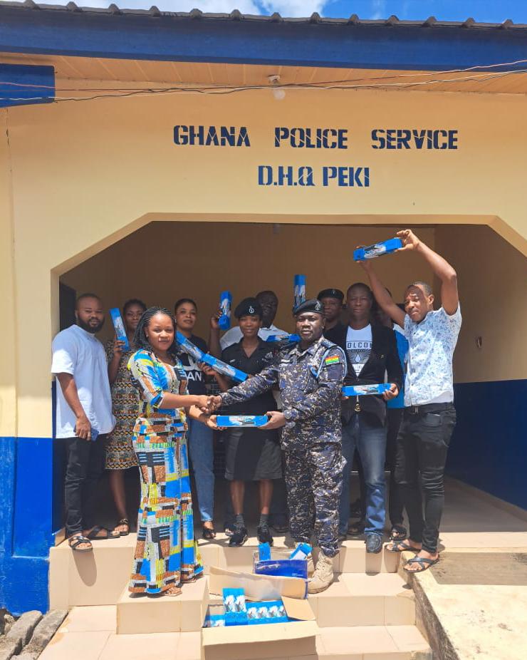 Harriet Aryeh Donates Flashlights To South Dayi Police