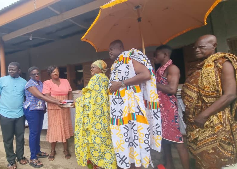 Queen of Nyamekrom Provides Textbooks To Community Basic School