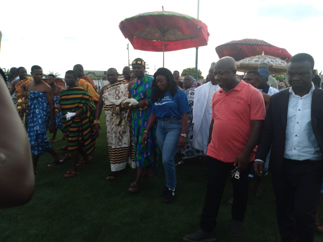 Kotei Community In Oforikrom Gets Astro Turf…As Aspiring MP Promises More Goodies.
