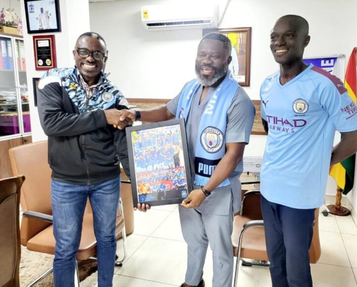 Leadership of Manchester City Supporters Visit Kwadwo Baah Agyeman