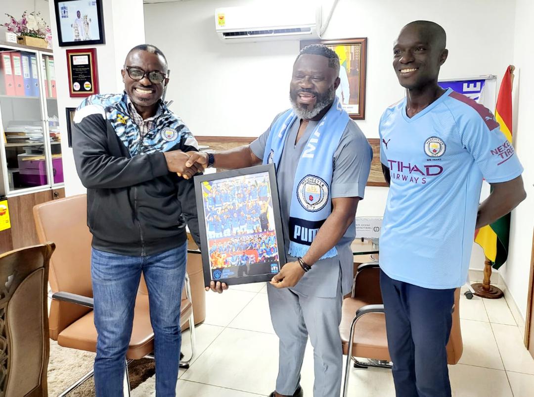 Leadership of Manchester City Supporters Visit Kwadwo Baah Agyeman