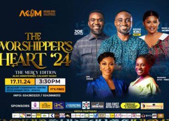 Adom Kiki To Thrill Gospel Music Lovers With 3rd Edition of Worshipper’s Heart Concert.