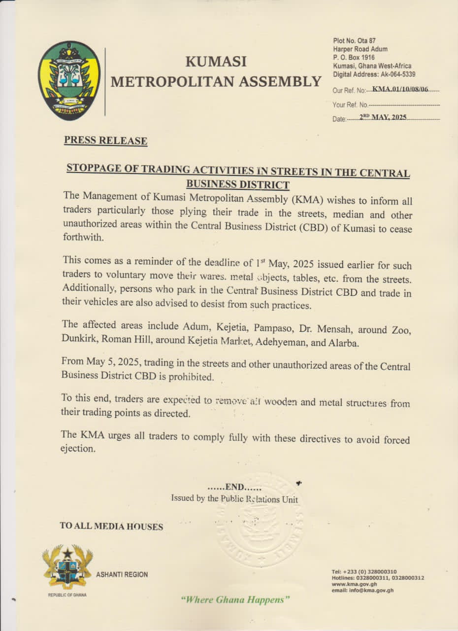 KMA Sets May 5 as Enforcement Date for Decongestion of CBD