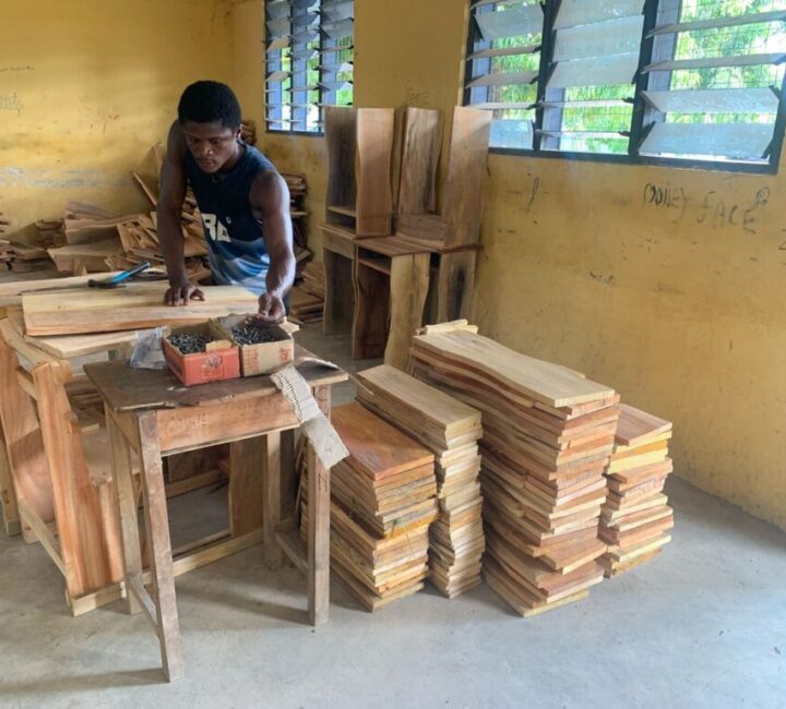 Lawyer Kwabena Boateng Provides 200 Desks To Onwe SHS…Form 1 Students Excited