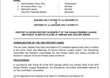Holy Stars/Nations FC Match Brouhaha: GFA Rules for Holy Stars