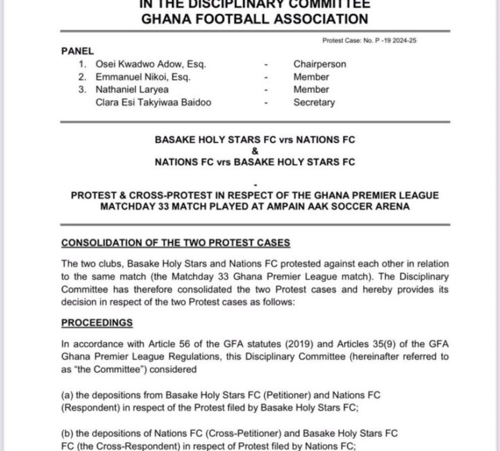 Holy Stars/Nations FC Match Brouhaha: GFA Rules for Holy Stars