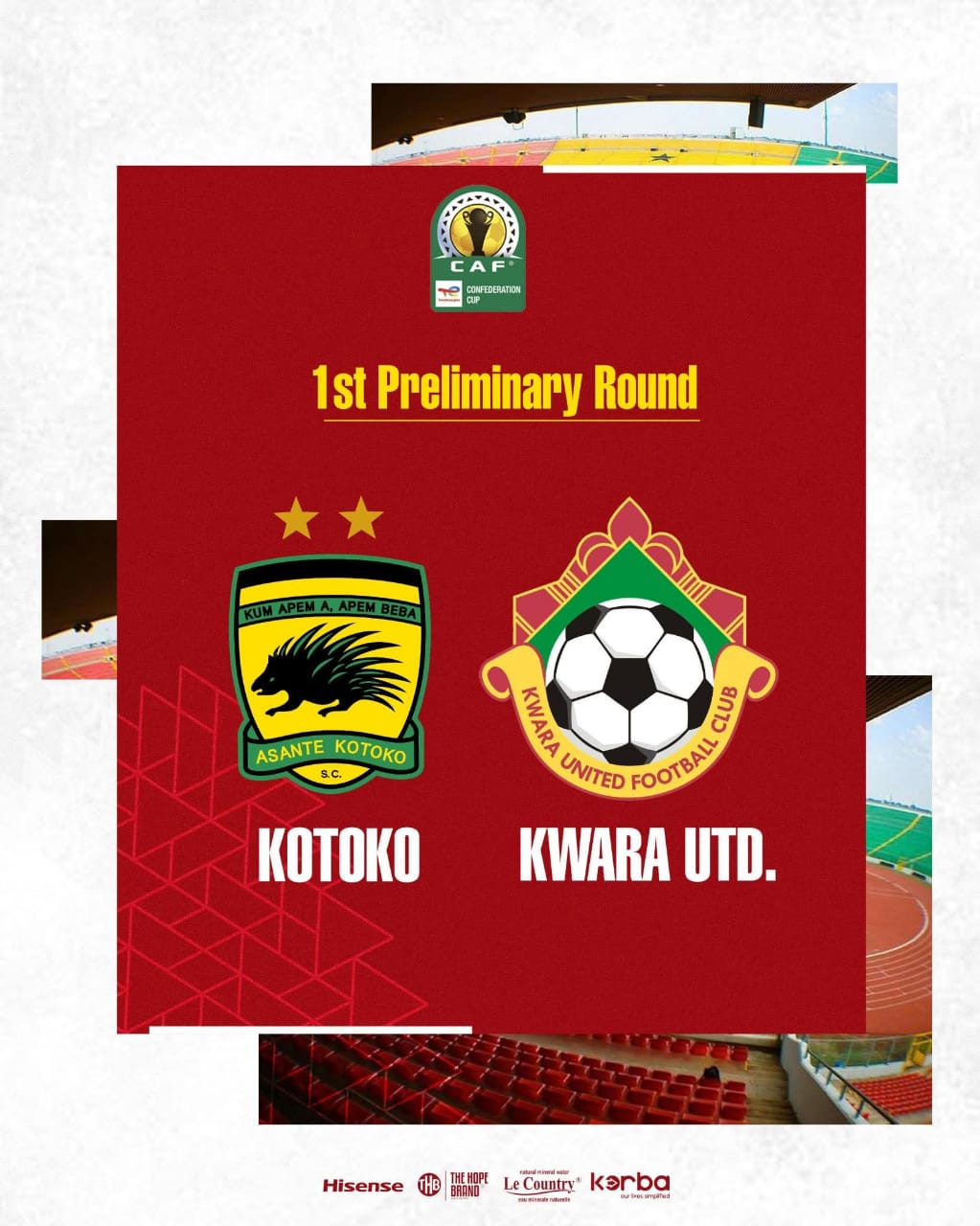Porcupine Warriors face Kwara United in CAF Confederation Cup opener