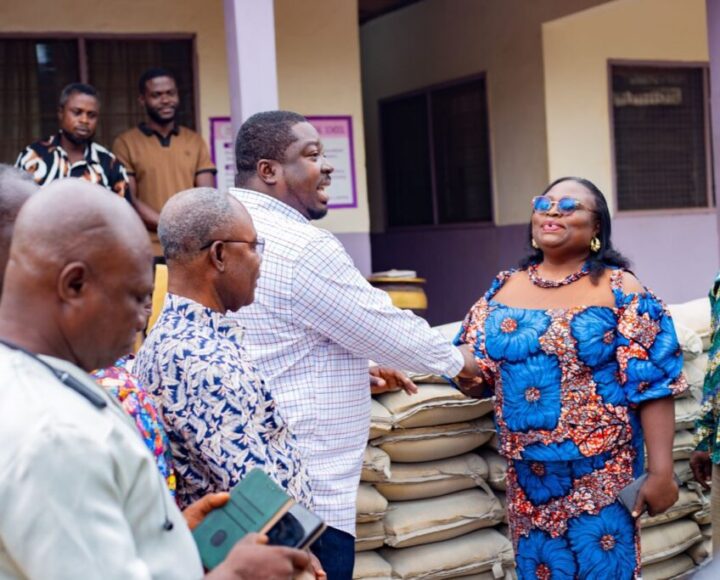 Ejisu MP Presents 100 Bags of Cement To Ejisu Secondary Technical For School Fencing