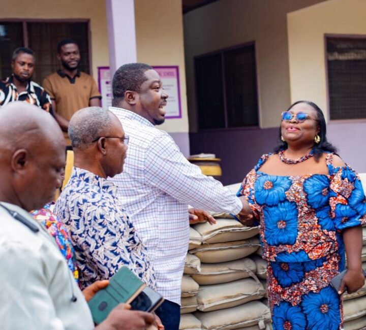 Ejisu MP Presents 100 Bags of Cement To Ejisu Secondary Technical For School Fencing