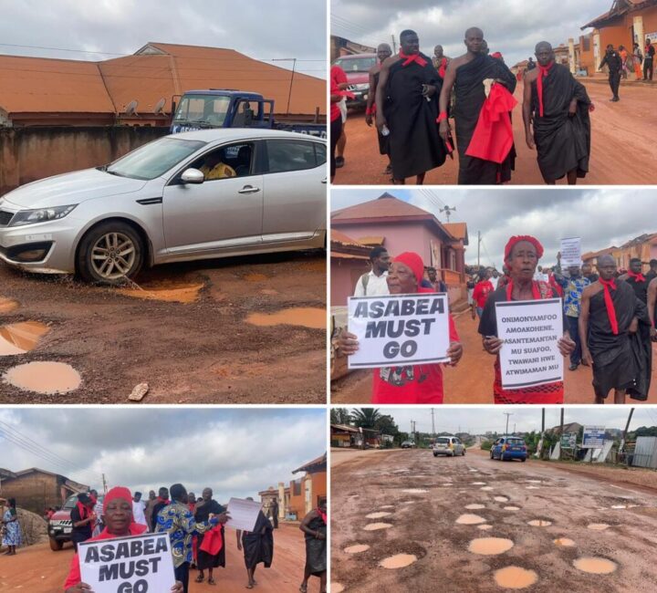 Kwadaso Residents Protest About Shoddy Works By Road Contractor …Appeals to Government To Hand Project Over To Kofi Job