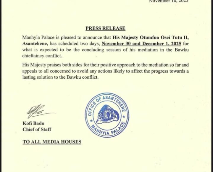 Asantehene to finalise Bawku conflict mediation
