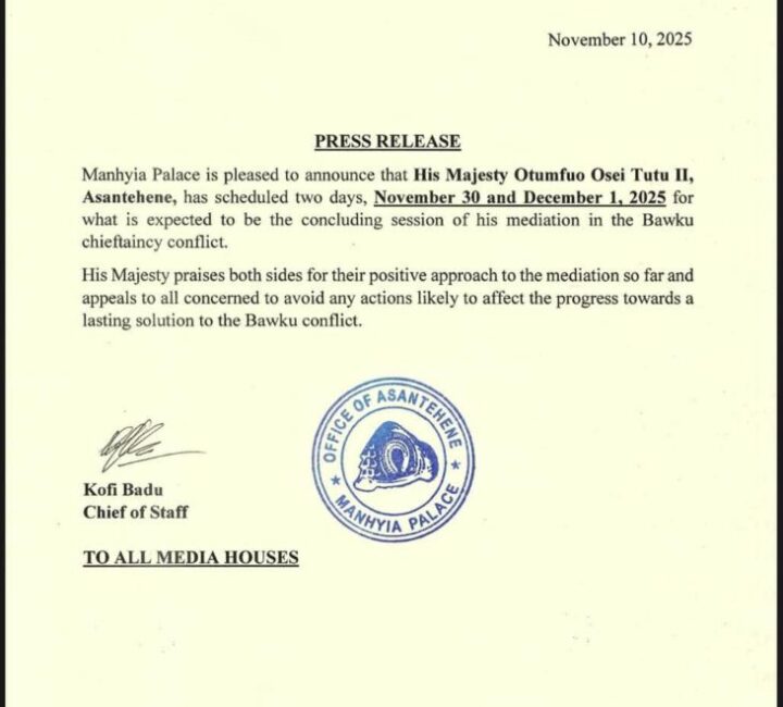 Asantehene to finalise Bawku conflict mediation