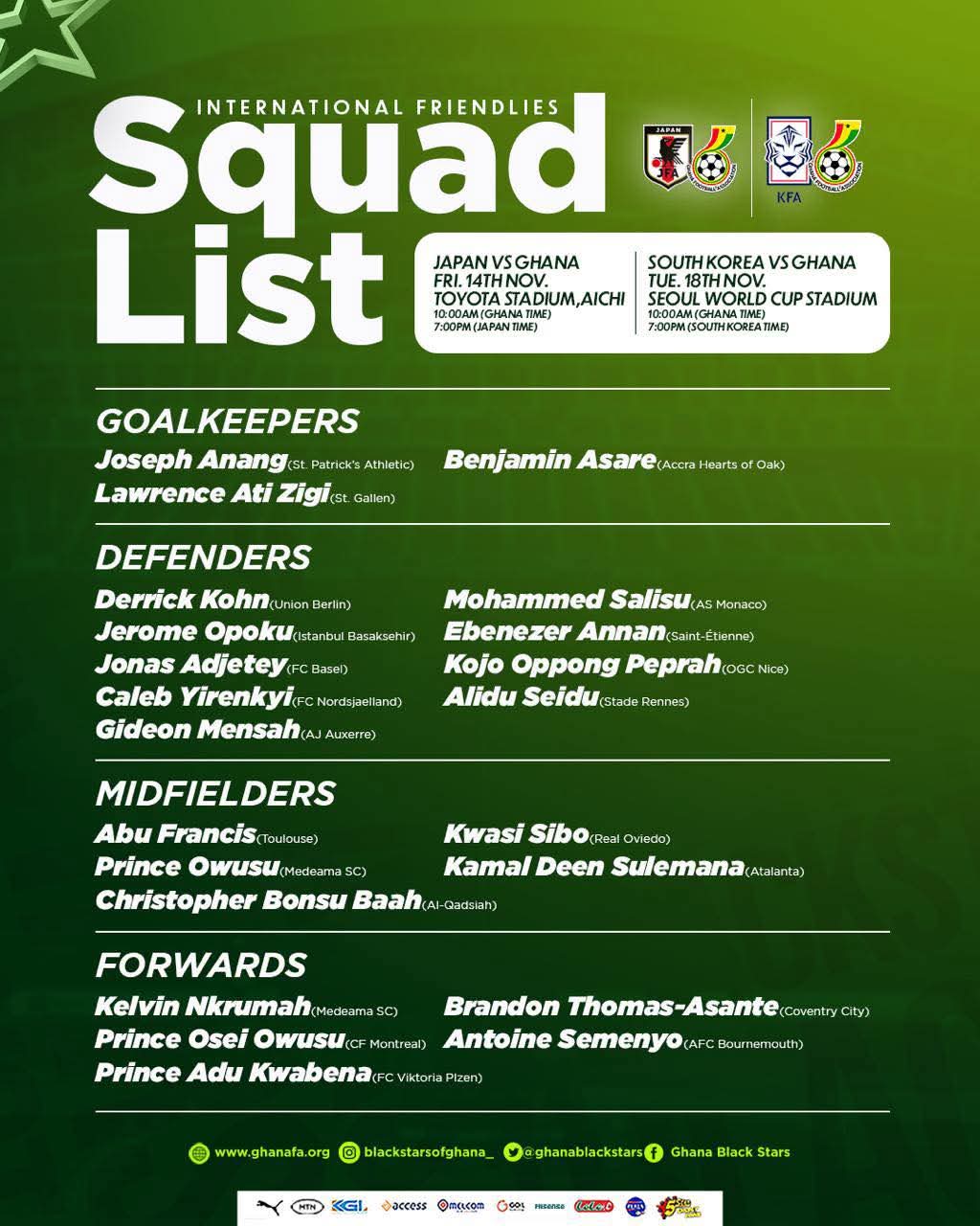 IMG-20251111-WA0265 Otto Addo Unveils Black Stars Squad for Japan and South Korea Friendlies