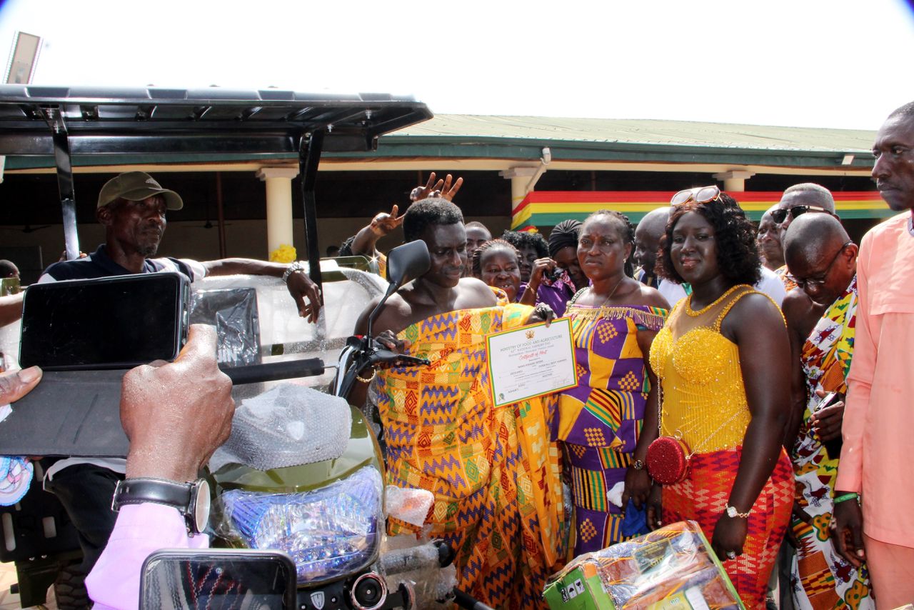 IMG-20251206-WA0023 Ejisu MP rewards best farmer with tricycle