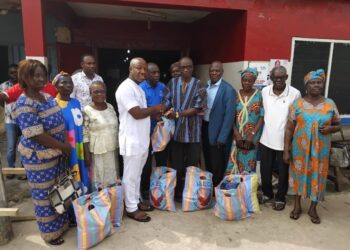 Francis Adomako assists 30 pensioners with food items